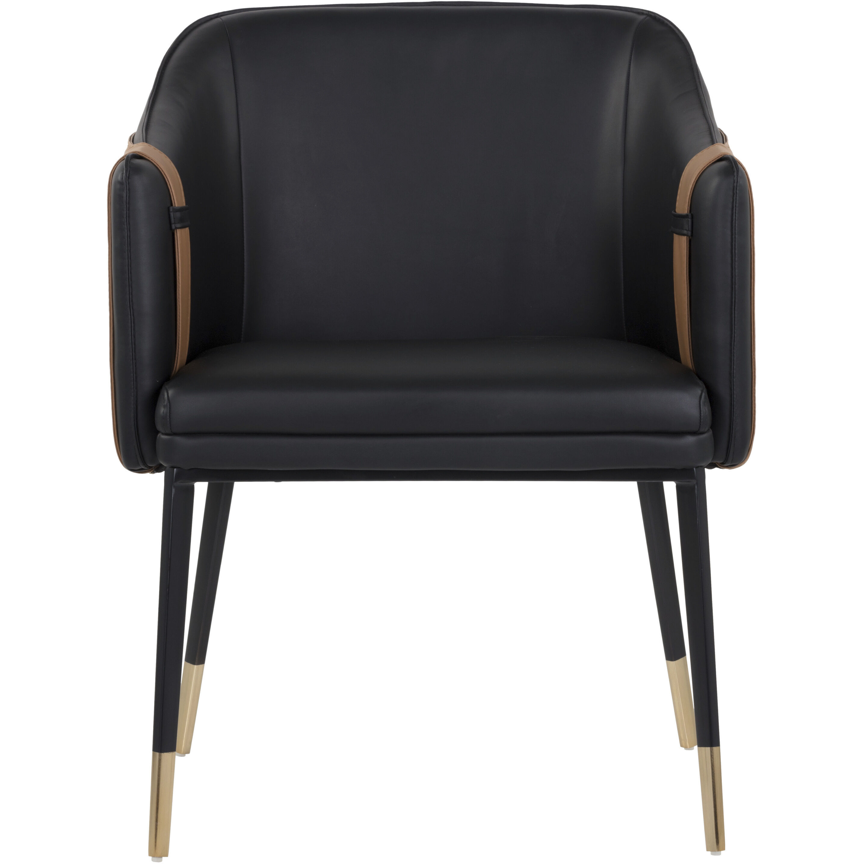 Carter Napa Black / Napa Cognac Dining Armchair